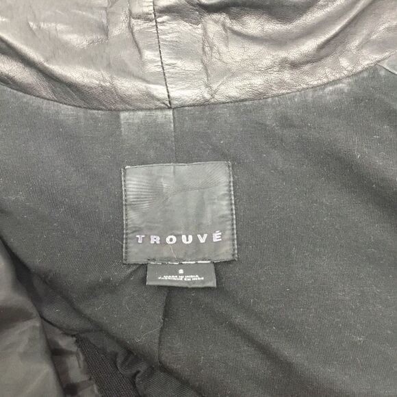 Trouve Drape Collar Leather Jacket (A2) - Picture 6 of 6